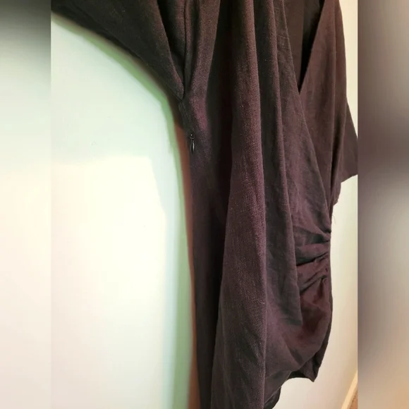 Lovers + Friends Thaylise Linen Black Surplice V Neck Mini Dress SZ S - Picture 7 of 12